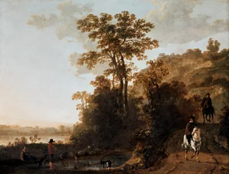 Een Avondrit bij een Rivier